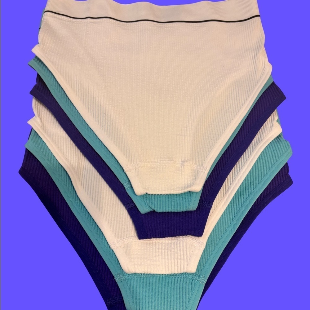 Hanes Women's Blue, Teal and White Panties Set (6 in set) - Picture 2 of 3